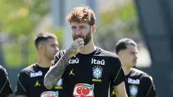 Léo Pereira durante treino da Seleção de Ancelotti