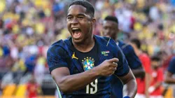 Endrick marcou o gol da vitória da Seleção contra o Egito. Foto: William Volcov/IMAGO/ Brazil Photo Press