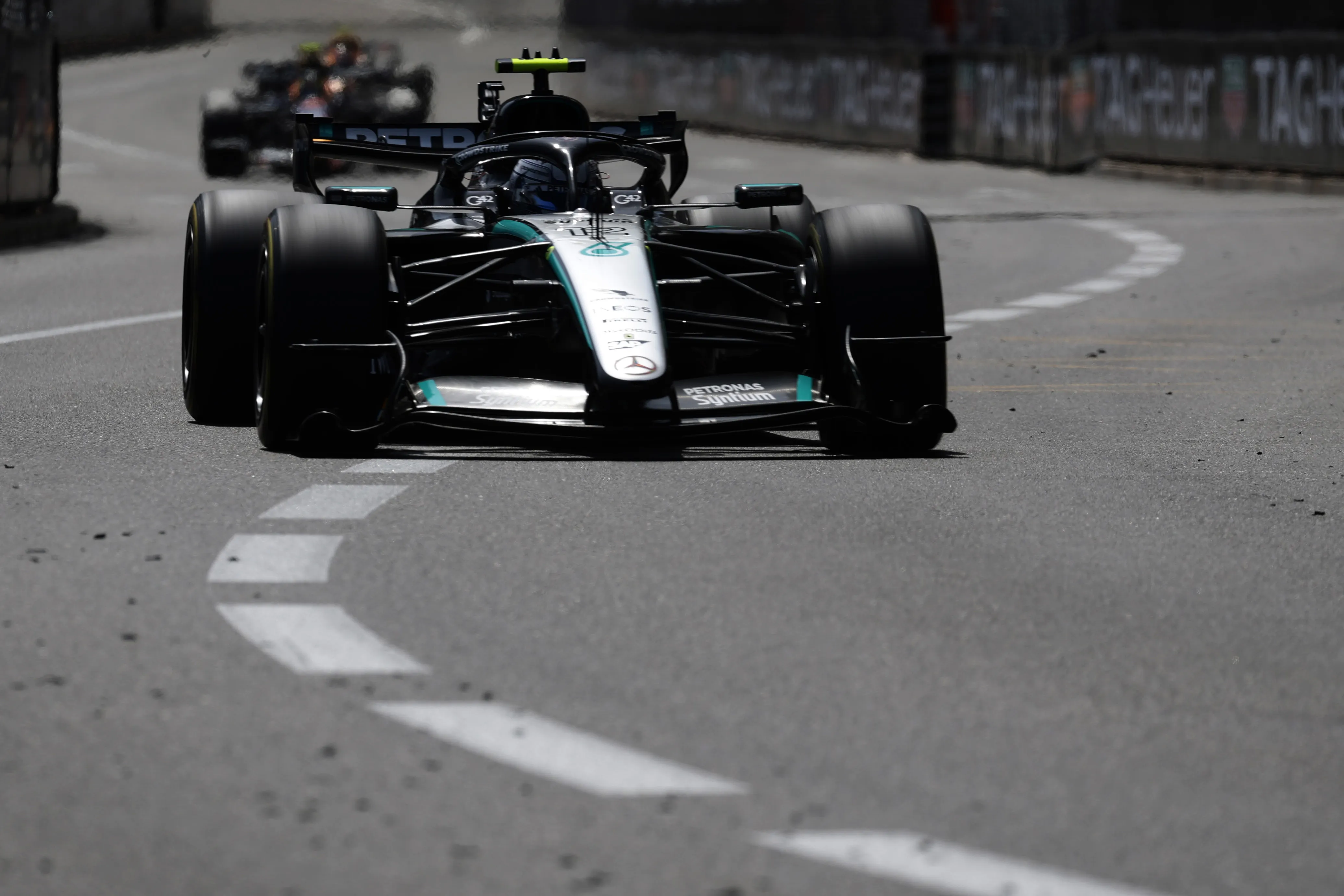 MONTE-CARLO, MONACO – JUNE 07: Andrea Kimi Antonelli of Italy driving the (12) Mercedes AMG Petronas F1 Team W17 on track during the F1 Grand Prix of Monaco at Circuit de Monaco on June 07, 2026 in Monte-Carlo, Monaco. (Photo by Mark Thompson/Getty Images)