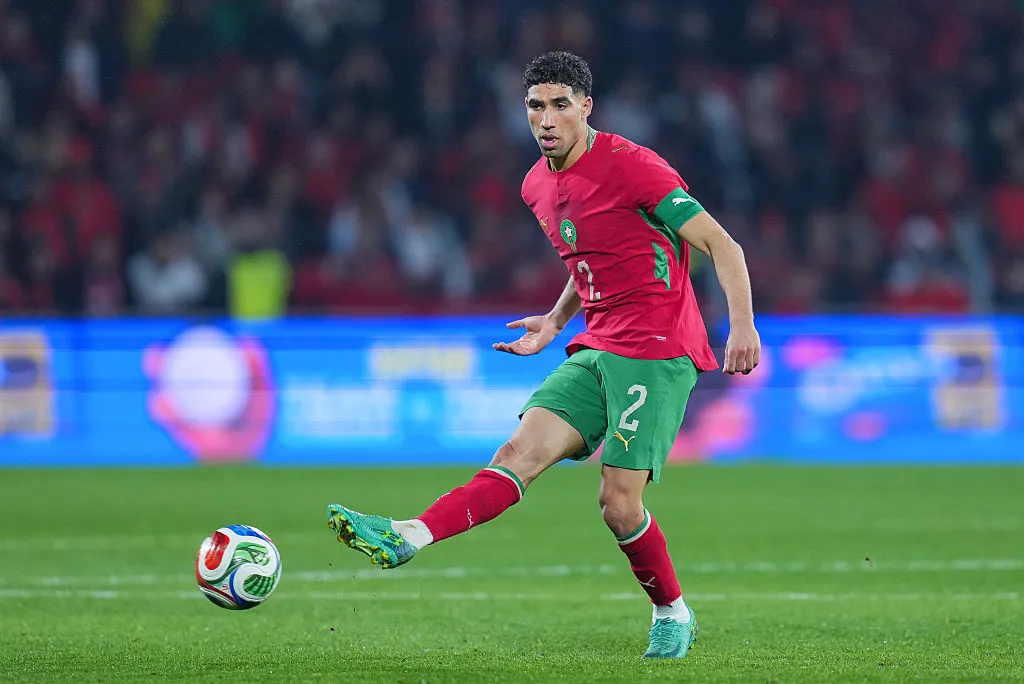 Achraf Hakimi em ação pelo Marrocos. Foto: Franco Arland/Getty Images