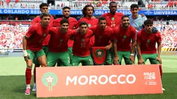 HARRISON, NEW JERSEY - JUNE 07: Players of Morocco pose for a team photo prior to the international friendly match between Morocco and Norway at Red Bull Arena on June 07, 2026 in Harrison, New Jersey. (Photo by Vincent Carchietta/Getty Images)