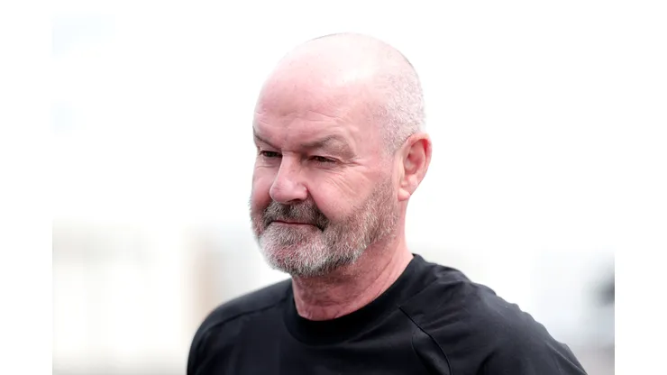 CHARLOTTE, NORTH CAROLINA - JUNE 07: Manager Steve Clarke of Scotland arrives at Charlotte Douglas International Airport ahead of the FIFA World Cup 2026 on June 07, 2026 in Charlotte, North Carolina. (Photo by Kara Durrette/Getty Images)