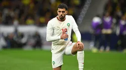 MADRID, SPAIN - MARCH 27: Chadi Riad of Morocco takes a drink during an international friendly match between Morocco and Ecuador at Estadio Riyadh Air Metropolitano on March 27, 2026 in Madrid, Spain. (Photo by Denis Doyle/Getty Images)