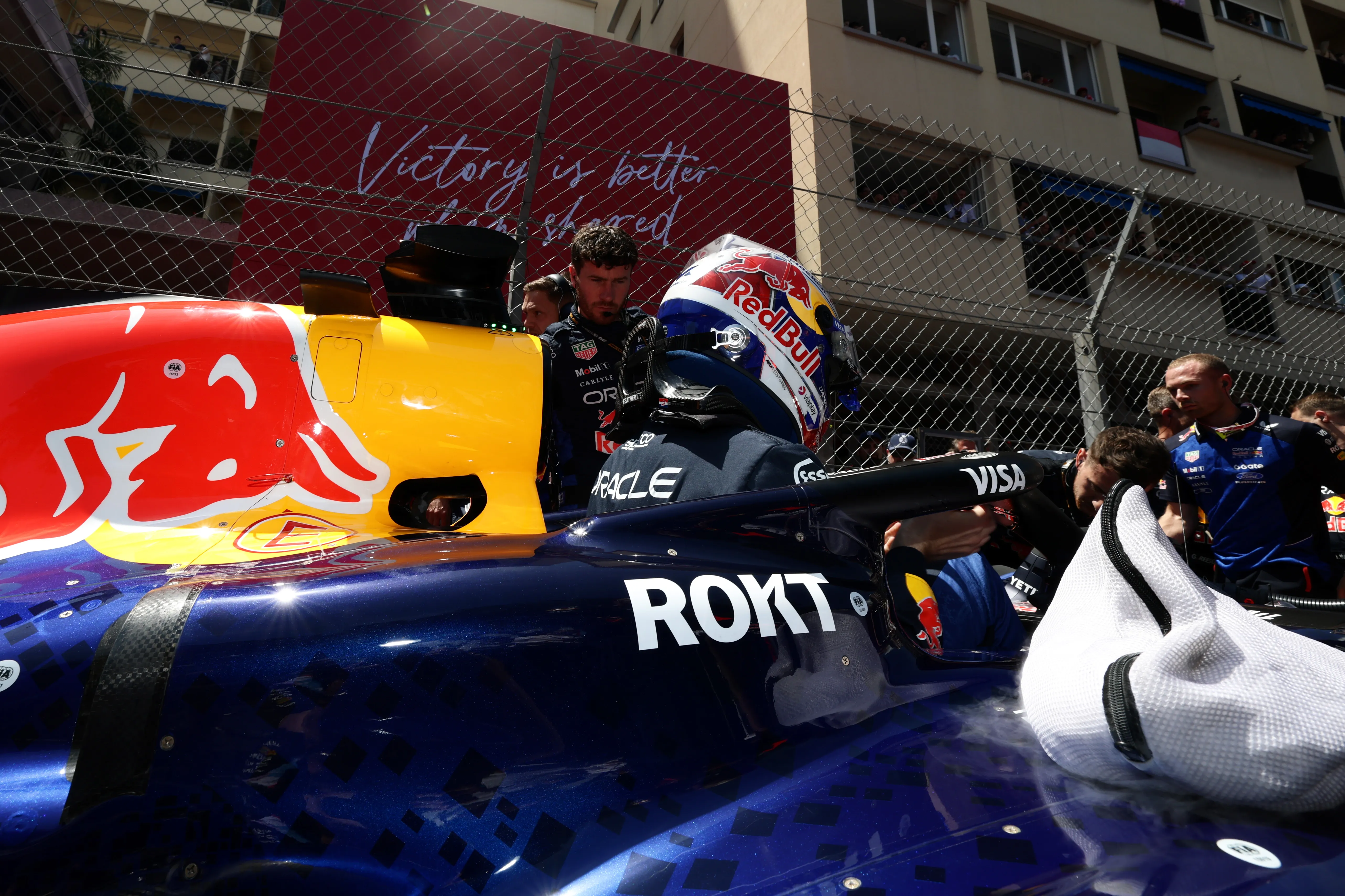 MONTE-CARLO, MONACO – JUNE 07: Max Verstappen of the Netherlands and Oracle Red Bull Racing arrives on the grid prior to the F1 Grand Prix of Monaco at Circuit de Monaco on June 07, 2026 in Monte-Carlo, Monaco. (Photo by Mark Thompson/Getty Images)