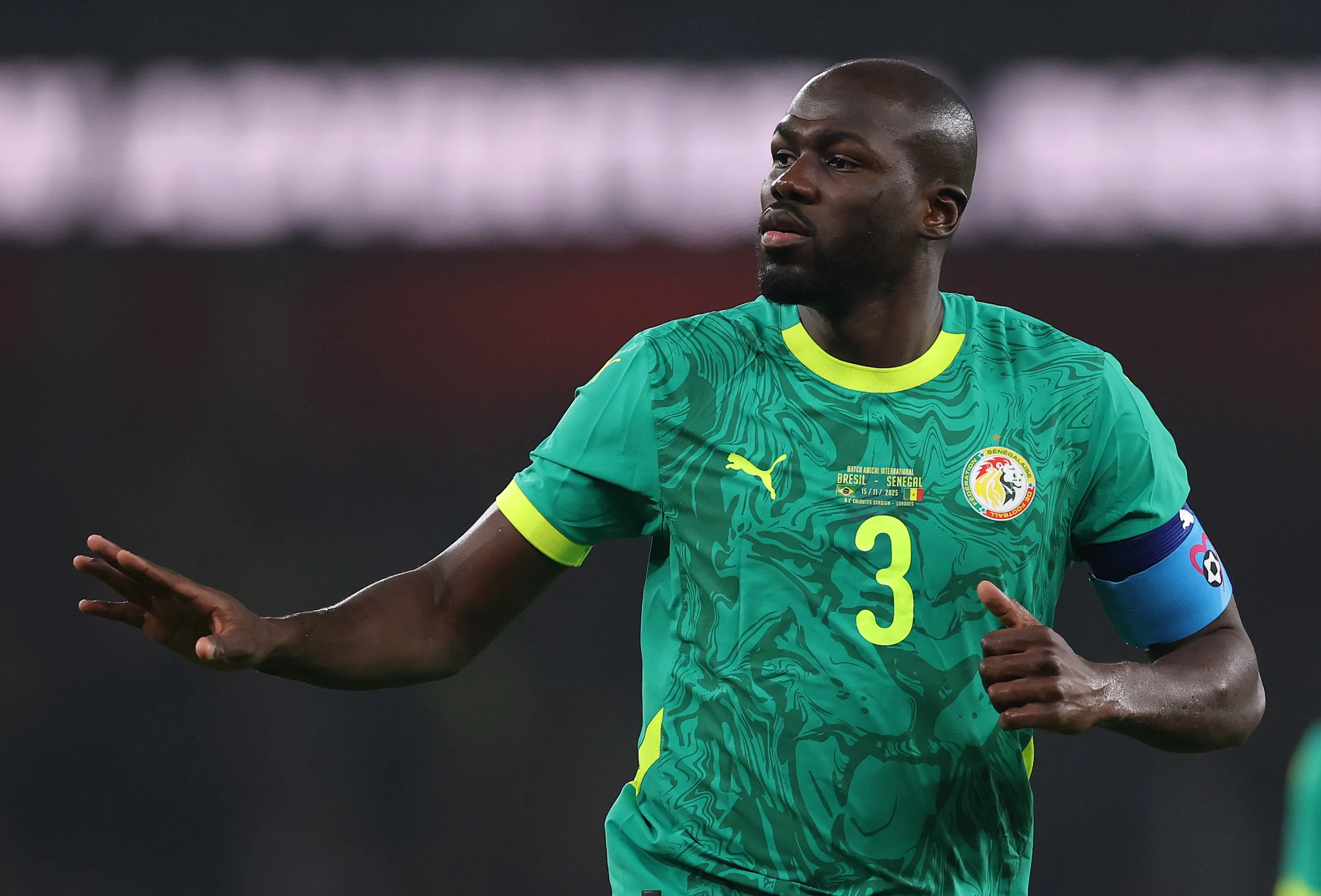 Kalidou Koulibaly, capitão de Senegal. Foto: Ryan Pierse/Getty Images
