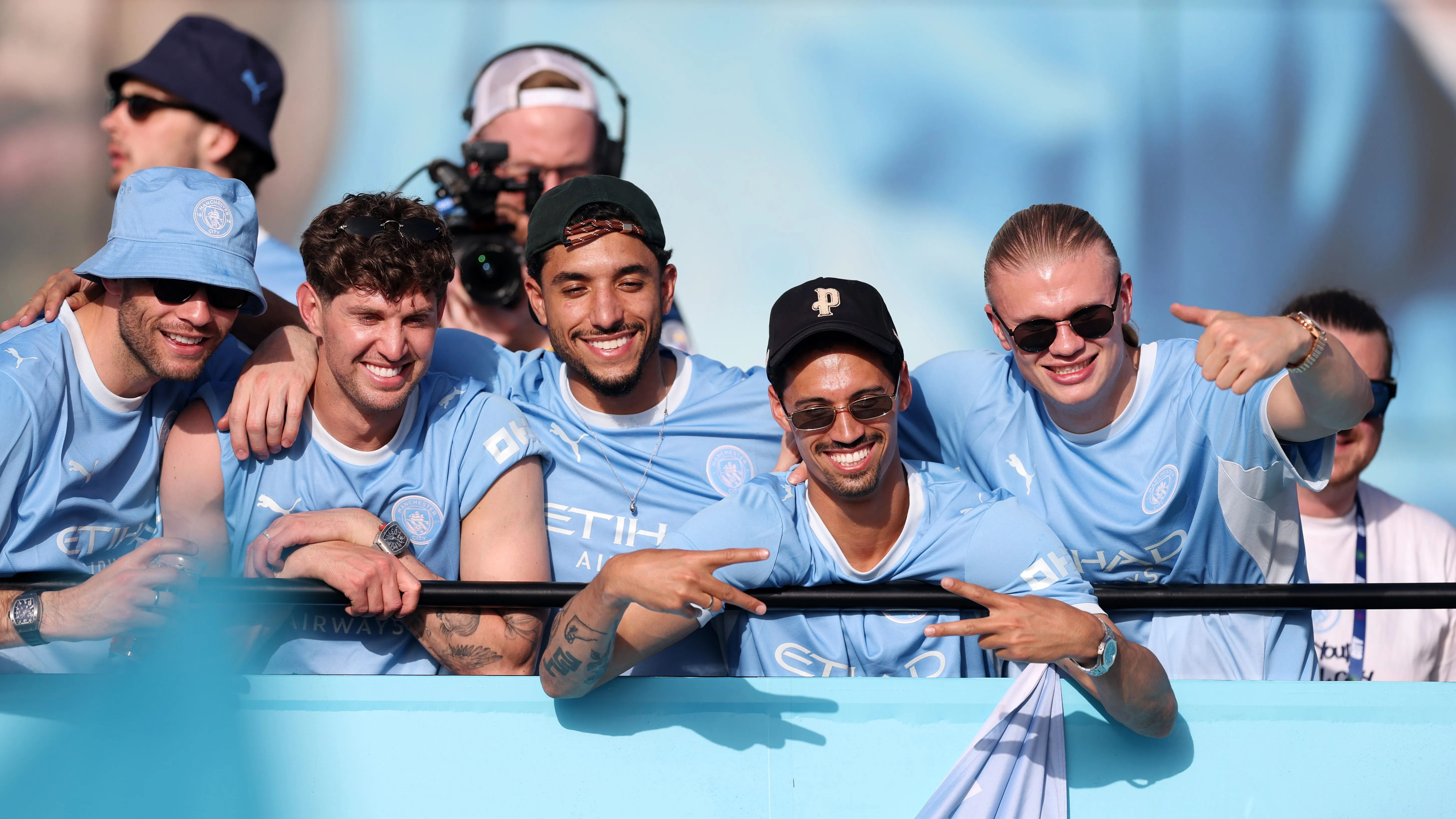 Jogadores do City. (Photo by Carl Recine/Getty Images)