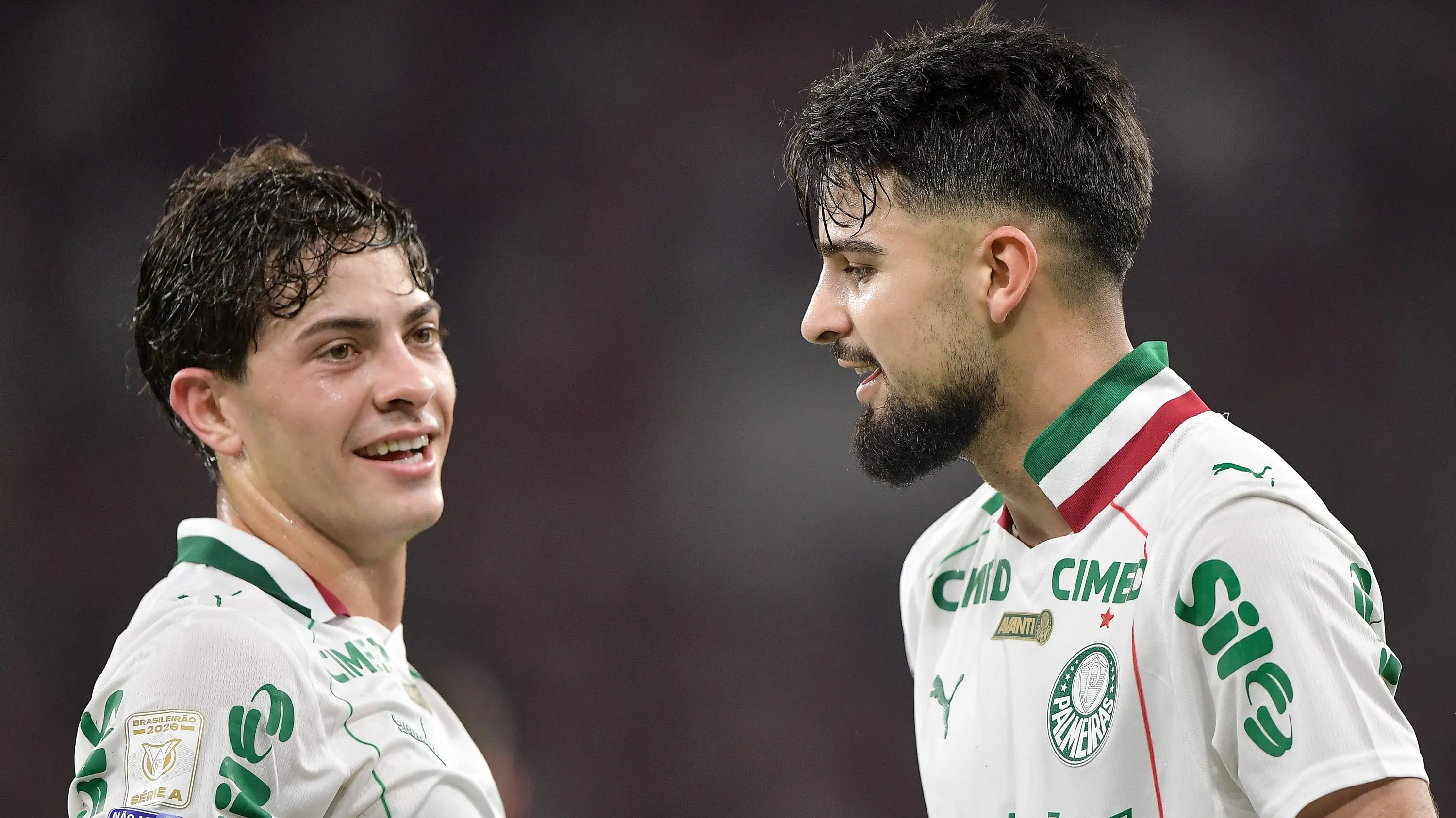 Giay e Flaco no Palmeiras. Foto: Thiago Ribeiro/AGIF