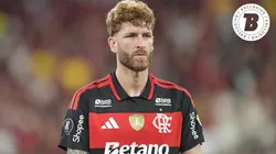Leo Pereira jogador do Flamengo durante partida contra o Estudiantes no estádio Maracanã pelo campeonato Copa Libertadores 2026.