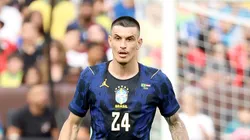 CLEVELAND, OHIO - JUNE 6: Roger Ibanez #24 of Brazil controls the ball during the international friendly match against Egypt at Huntington Bank Field on June 6, 2026 in Cleveland, Ohio. Brazil defeated Egypt 2-1. (Photo by Kirk Irwin/Getty Images)