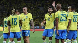 Jogadores da Seleção Brasileira comemoram vitória em amistoso diante do Panamá. (Photo by Wagner Meier/Getty Images)
