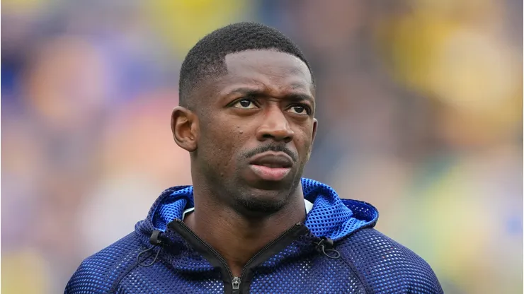Dembélé durante partida entre Brasil x França
