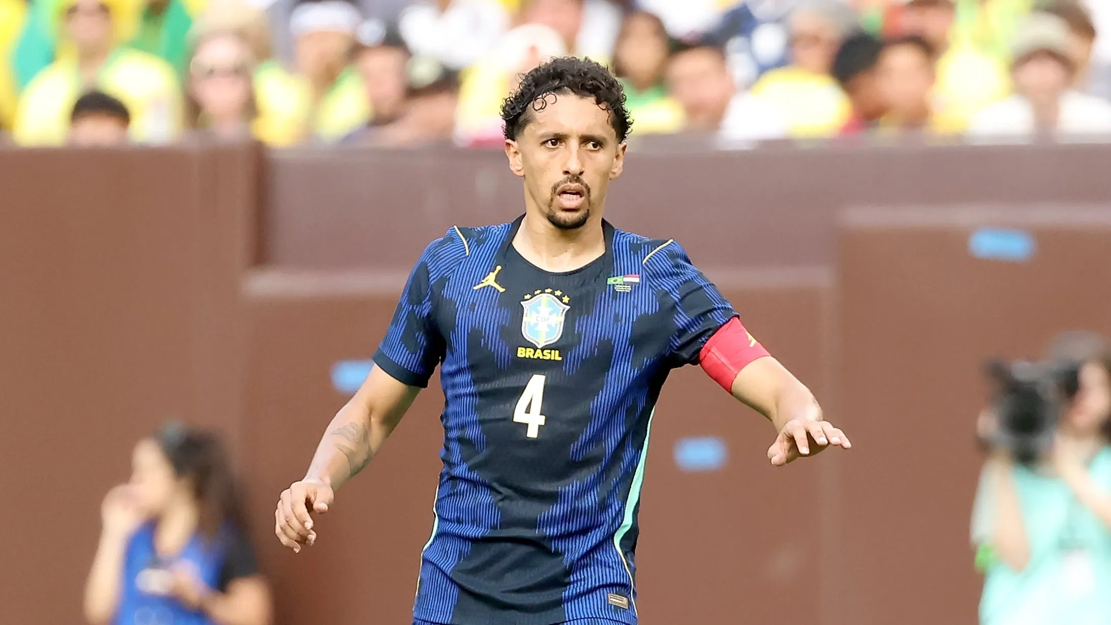Marquinhos durante amistoso contra o Egito – Kirk Irwin/Getty Images