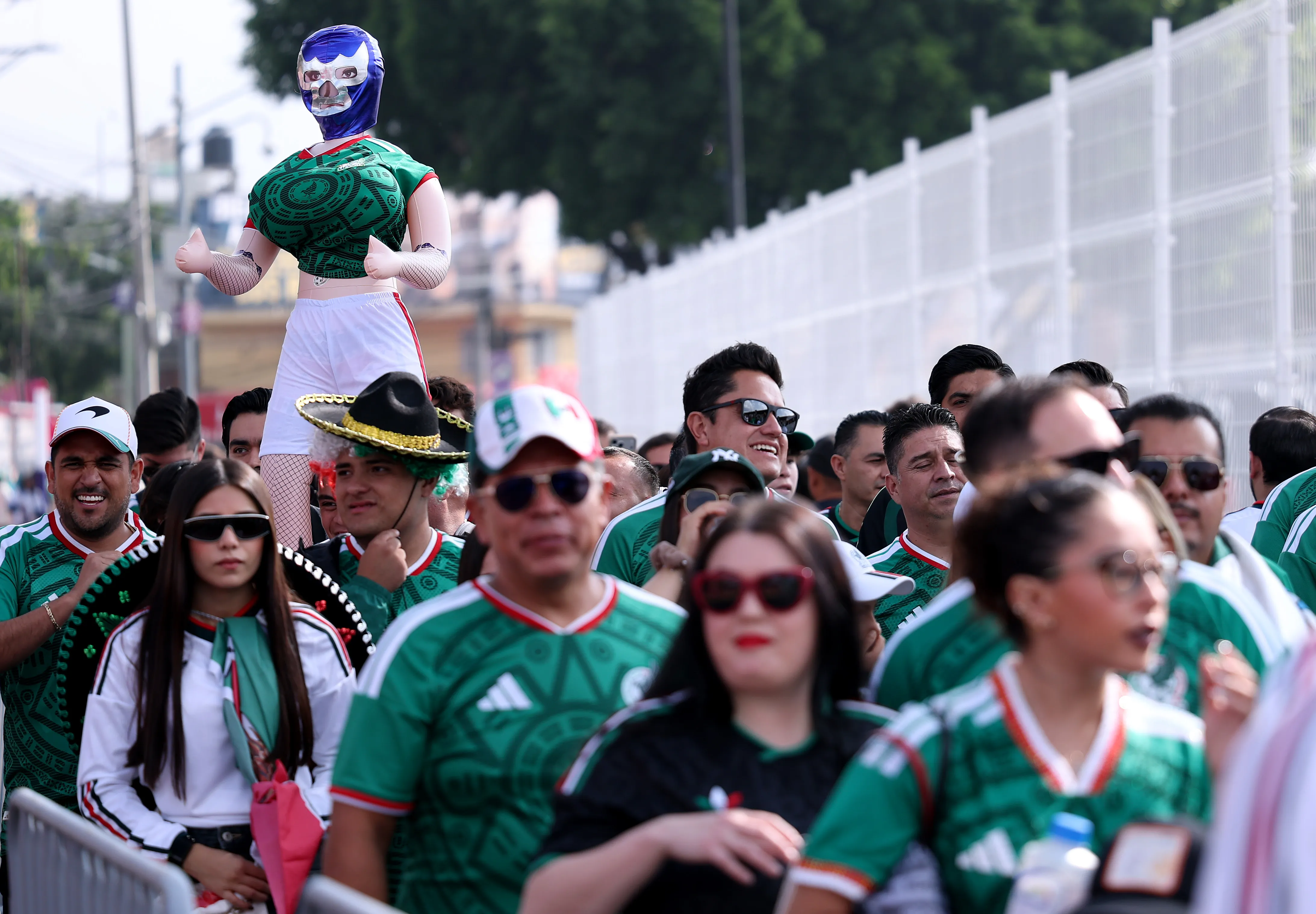 MEXICO CITY, MEXICO – JUNE 11: Mexican fans arrive before the FIFA World Cup 2026 Group A match between Mexico and South Africa at Mexico City Stadium on June 11, 2026 in Mexico City, Mexico. (Photo by Kevin C. Cox/Getty Images)