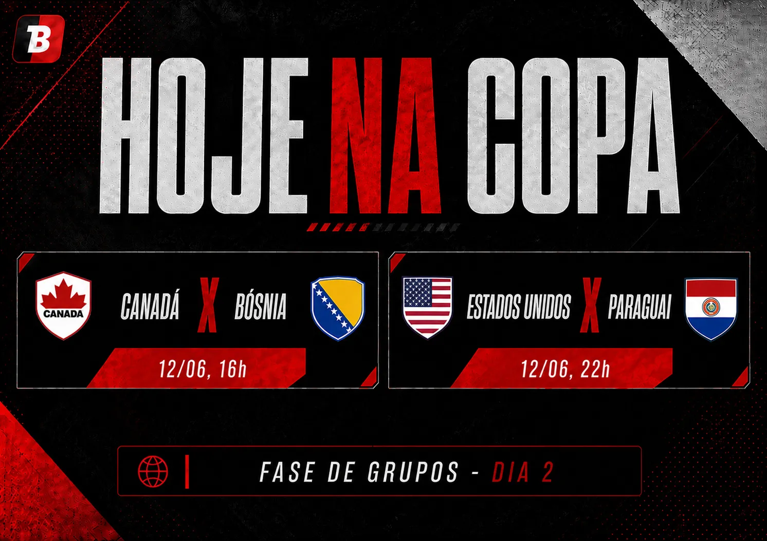 Copa do Mundo tem estreias de EUA, Paraguai, Canadá e Bósnia nesta sexta-feira Foto Bolavip Brasil