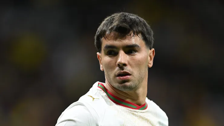 Brahim Díaz durante jogo da seleção marroquina.