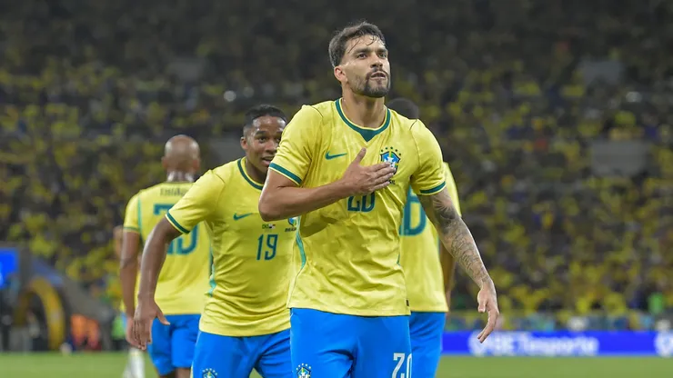 Lucas Paquetá jogador do Selecao Brasileira comemora seu gol durante partida contra o Panama no estadio Maracana pelo campeonato Amistoso. Foto: Thiago Ribeiro/AGIF