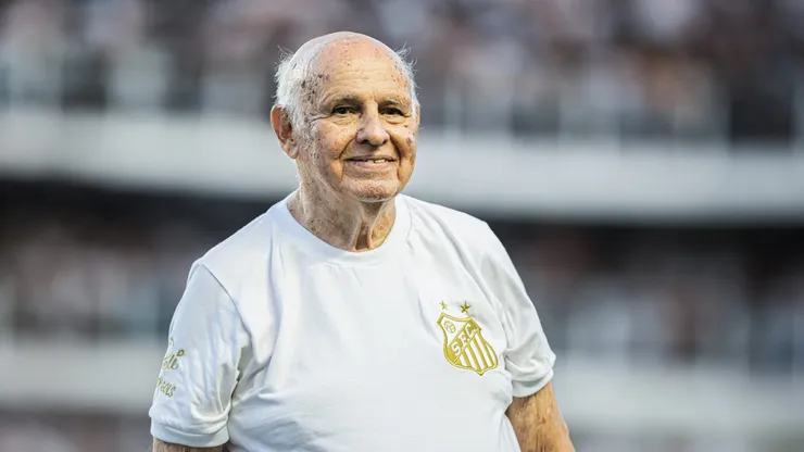 Pepe, ex jogador do Santos durante partida contra o Palmeiras no estadio Vila Belmiro pelo campeonato Paulista 2024. Foto: Abner Dourado/AGIF