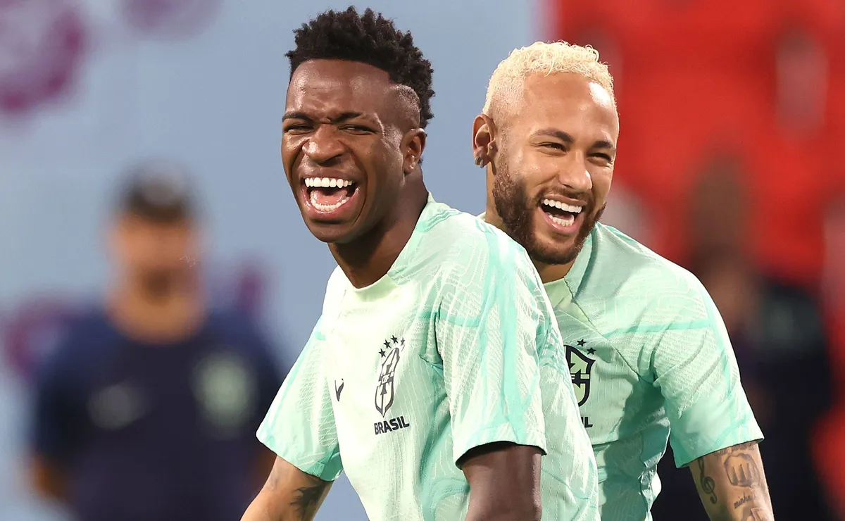 Vini Jr comenta inspiração em Neymar antes de Brasil x Marrocos: “É meu ídolo”