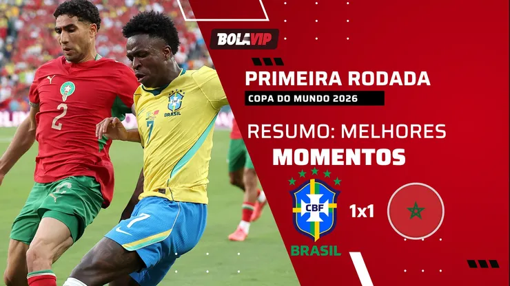 Brasil empata com o Marrocos na estreia da Copa. Foto: Darrian Traynor/Getty Images