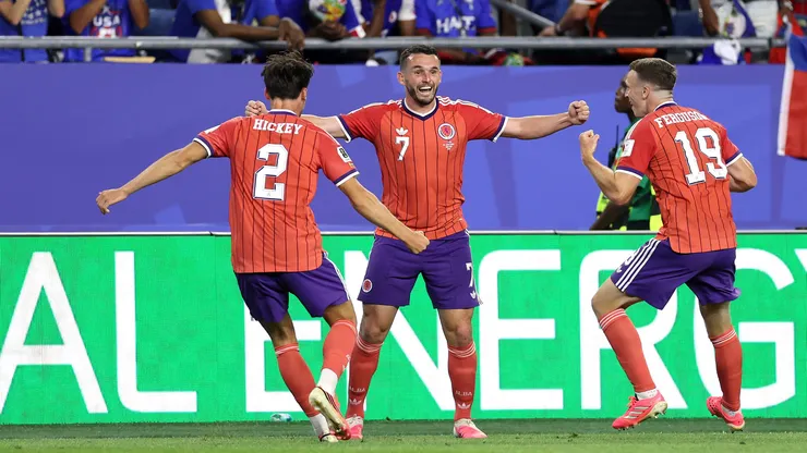 John McGinn, camisa 7 da Escócia, comemora gol de sua equipe durante a partida entre Haiti e Escócia. (Photo by Justin Setterfield/Getty Images)