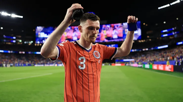 FOXBOROUGH, MASSACHUSETTS - JUNE 13: Andy Robertson #3 of Scotland applauds fans after the team's 1-0 victory in the FIFA World Cup 2026 Group C match between Haiti and Scotland at Boston Stadium on June 13, 2026 in Foxborough, Massachusetts. (Photo by Buda Mendes/Getty Images)