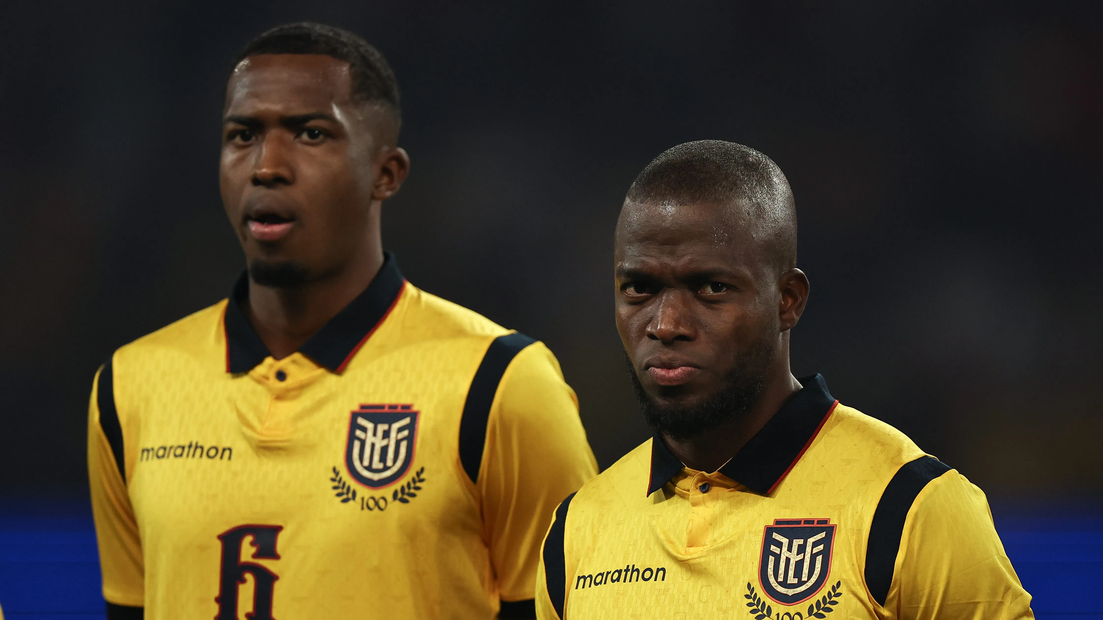 Enner Valencia e Pacho pela seleção do Equador. (Photo by Omar Vega/Getty Images)