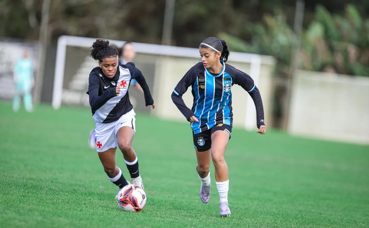 Grêmio sofre empate nos acréscimos e fica no 2 a 2 com o Vasco pelo Brasileirão Feminino Sub-17