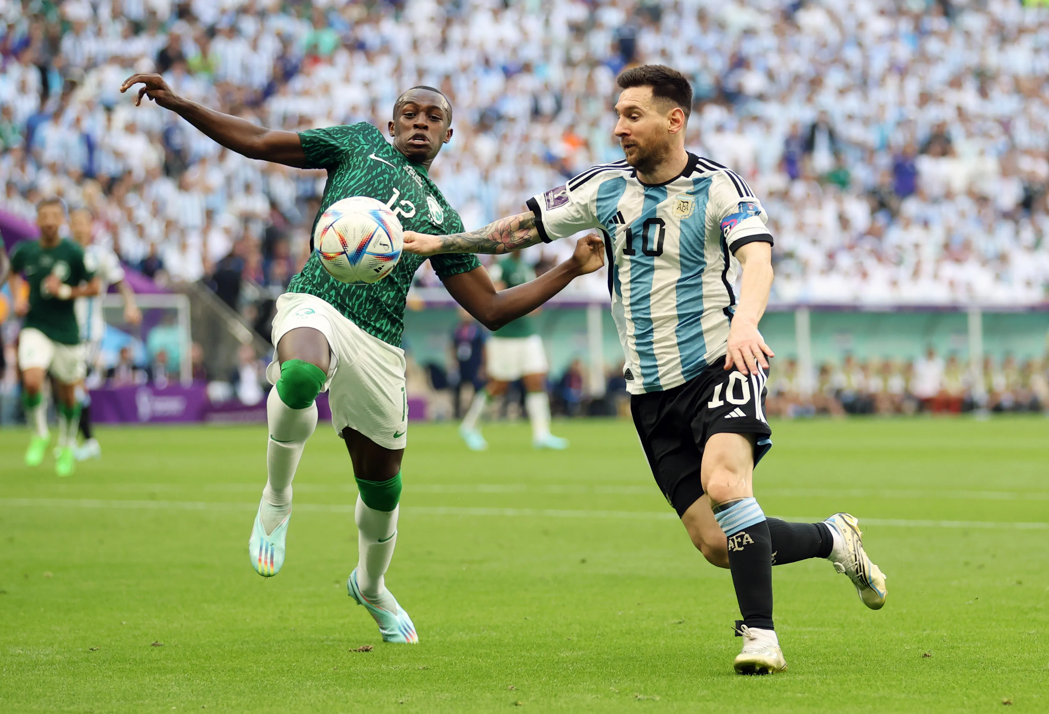Arábia Saudita venceu a Argentina na estreia da Copa 2022. Foto: Catherine Ivill/Getty Images
