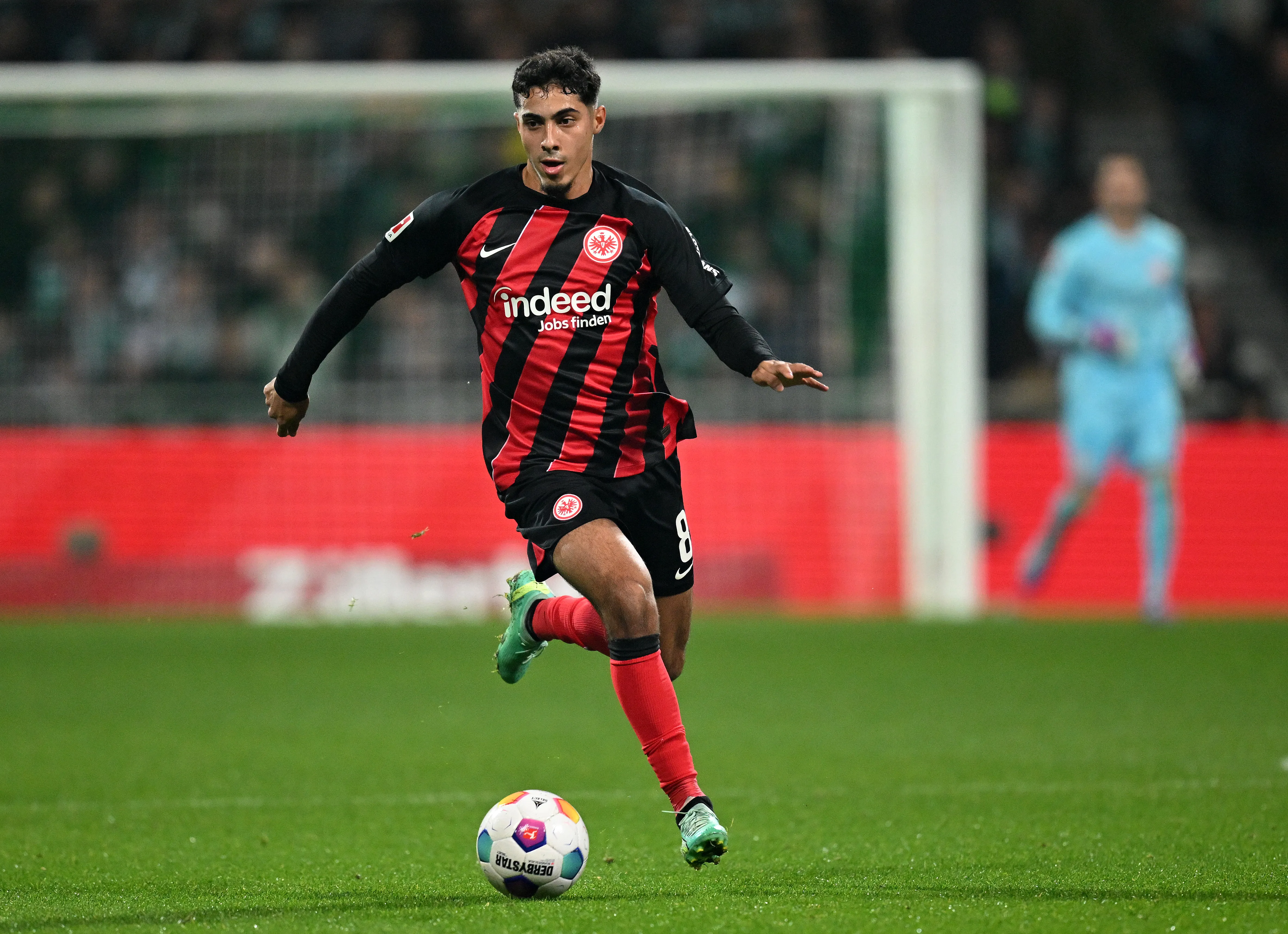BREMEN, GERMANY – NOVEMBER 12: Farès Chaïbi of Frankfurt in action during the Bundesliga match between SV Werder Bremen and Eintracht Frankfurt at Wohninvest Weserstadion on November 12, 2023 in Bremen, Germany. (Photo by Stuart Franklin/Getty Images)