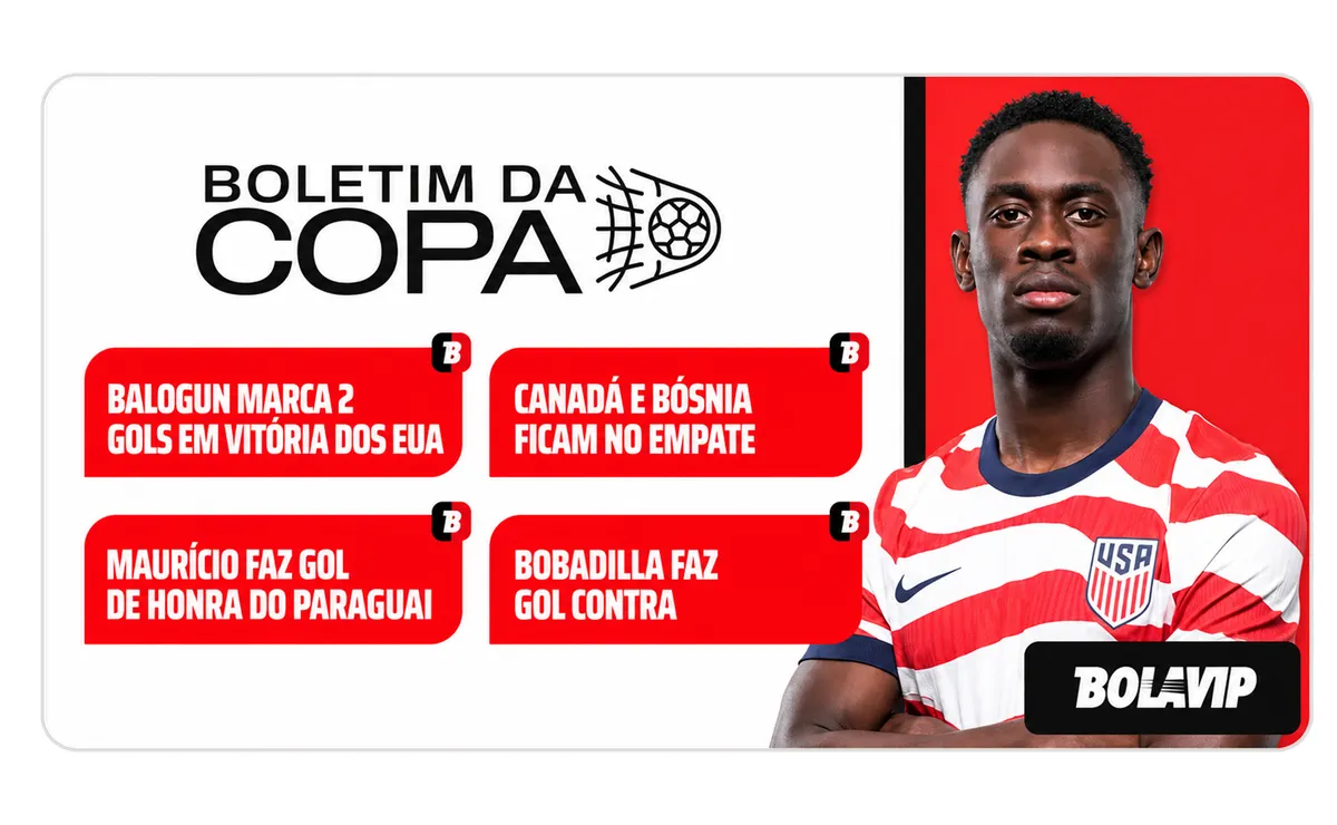 Estados Unidos goleia Paraguai e Canadá e Bósnia empatam pela Copa do Mundo 2026; veja resumos