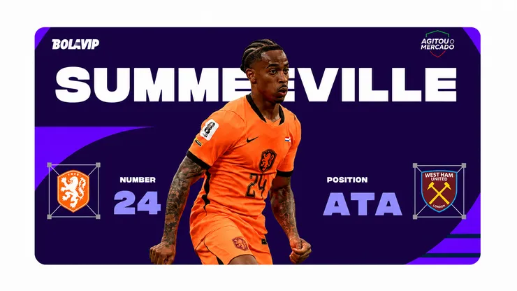 Crysencio Summerville, camisa 24 da seleção da Holanda comemora seu gol contra o Japão. Foto: Francois Nel/Getty Images