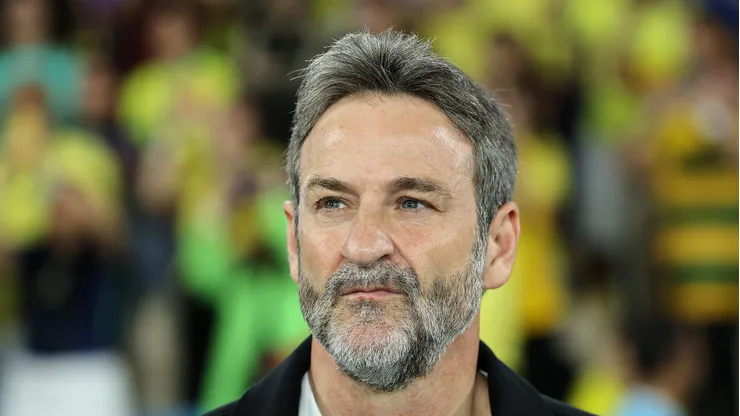 Thomas Christiansen, técnico do Panamá, durante jogo contra o Brasil no Maracanã.