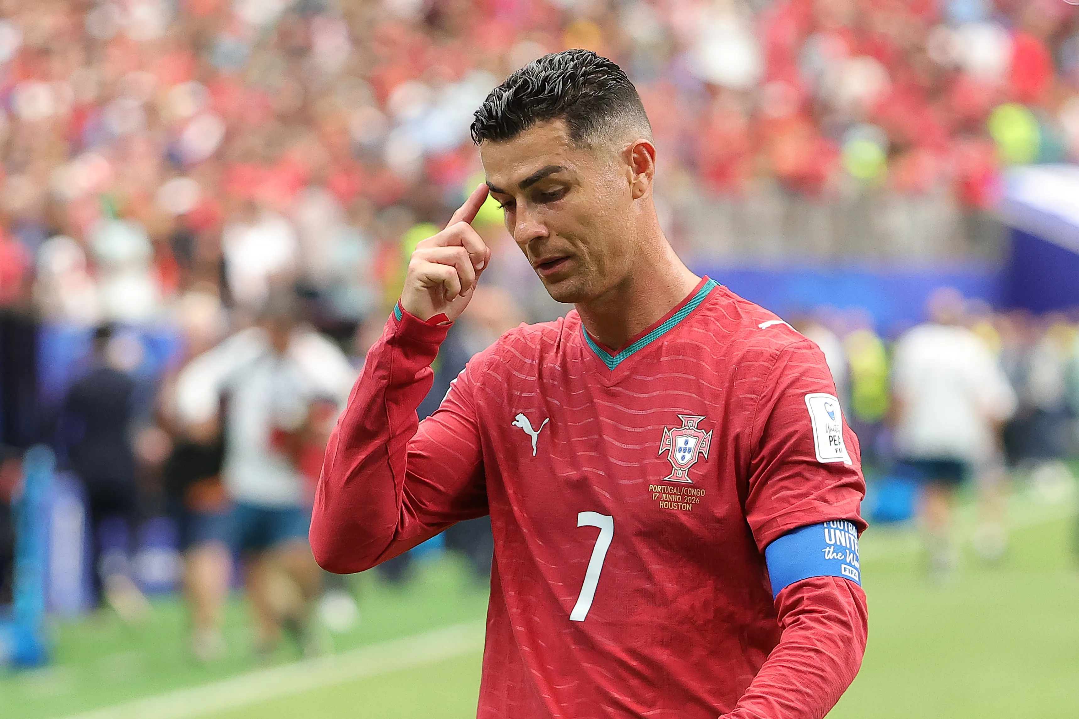 Cristiano Ronaldo após o empate em 1 a 1 durante a partida entre Portugal e República Democrática do Congo. (Photo by Alex Slitz/Getty Images)