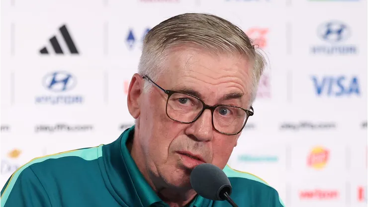 Ancelotti durante entrevista antes do jogo com Marrocos.