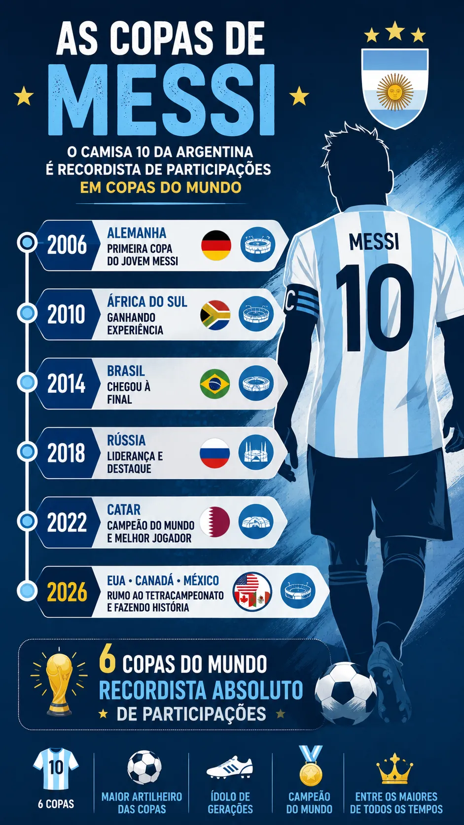 Infográfico Messi Copa do Mundo