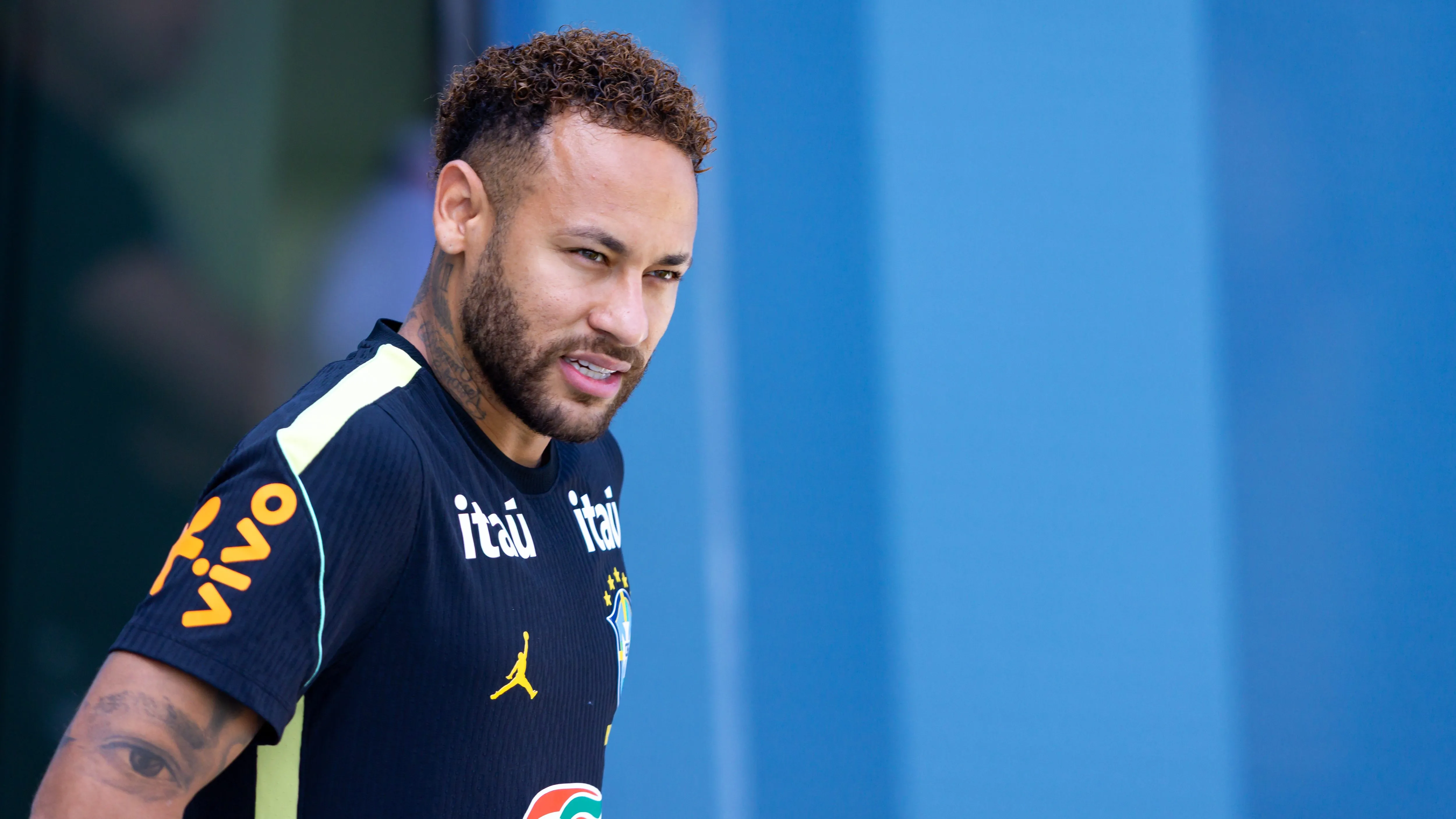 Neymar em treino pela Seleção Brasileira