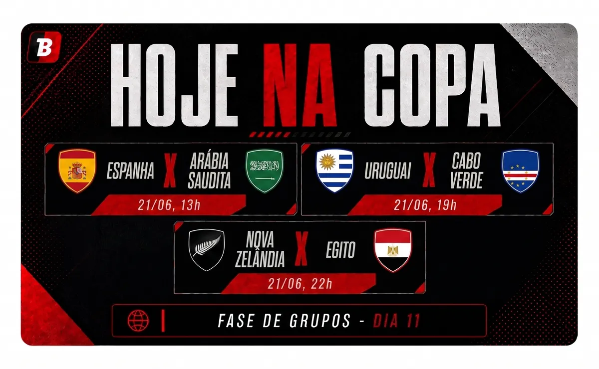 Espanha x Arábia Saudita comandam a rodada da Copa do Mundo 2026 neste domingo; veja horários e onde assistir