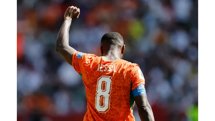 TORONTO, ONTARIO - JUNE 20: Franck Kessie #8 of Cote d'Ivoire celebrates scoring his team's first goal during the FIFA World Cup 2026 Group E match between Germany and Cote D'Ivoire at Toronto Stadium on June 20, 2026 in Toronto, Ontario. (Photo by Michael Reaves/Getty Images)