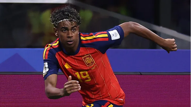 Lamine Yamal durante estreia na Copa do Mundo. Foto: Buda Mendes/Getty Images