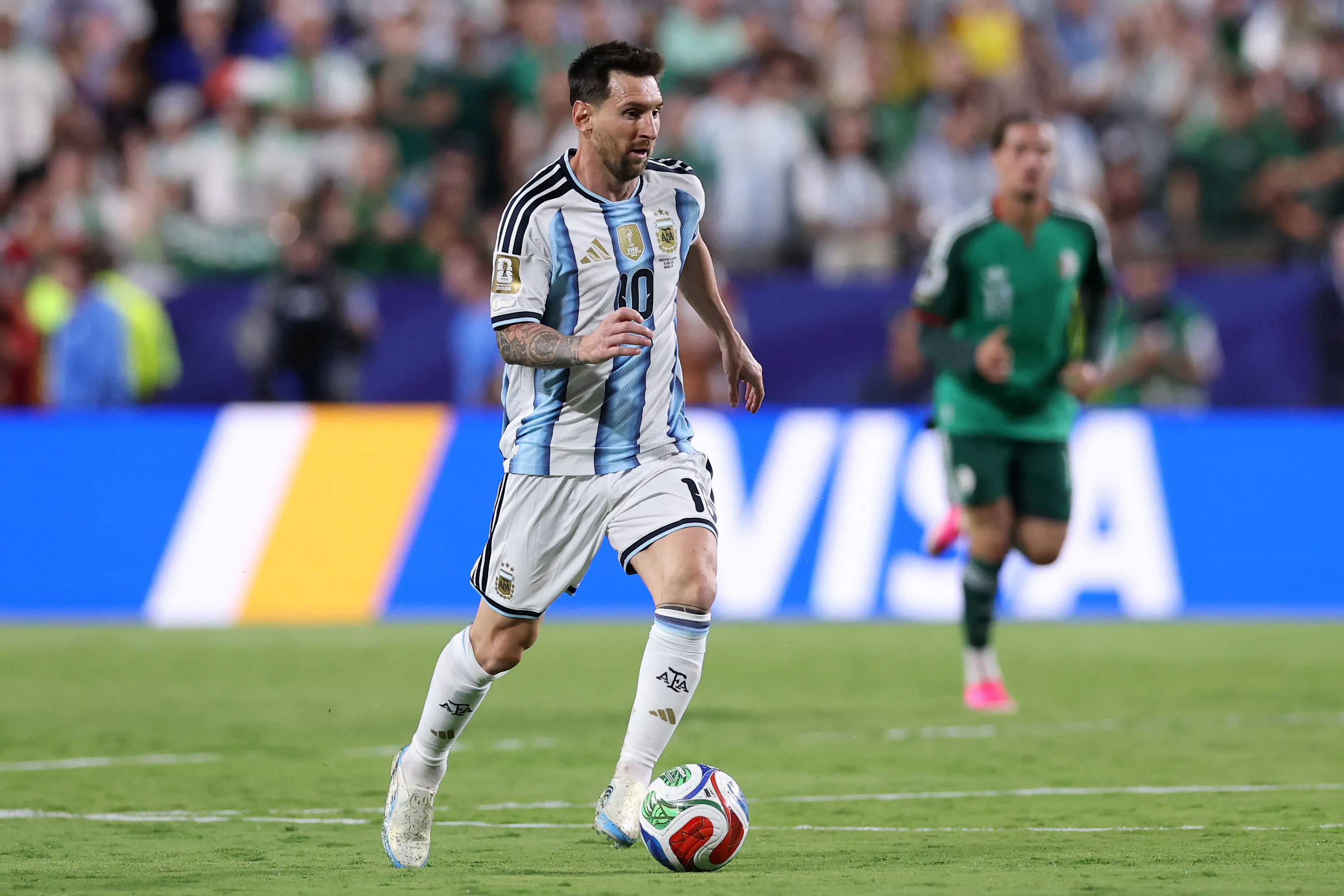 KANSAS CITY, MISSOURI – JUNE 16: Lionel Messi #10 of Argentina during the FIFA World Cup 2026 Group J match between Argentina and Algeria at Kansas City Stadium on June 16, 2026 in Kansas City, Missouri. (Photo by Michael Steele/Getty Images)