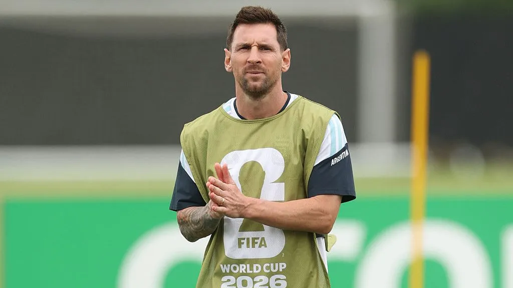 Messi treinando na Copa do Mundo