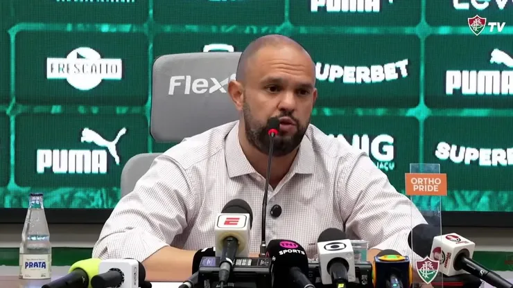Mattheus Montenegro presidente do Fluminense durante entrevista coletiva