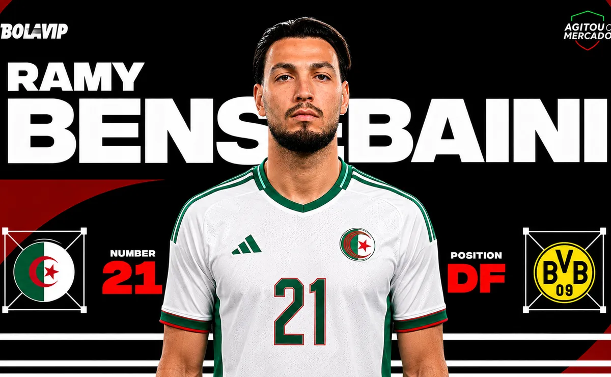 Ramy Bensebaini, defensor do Borussia Dortmund, se destaca na vitória da Argélia e pode se valorizar no mercado