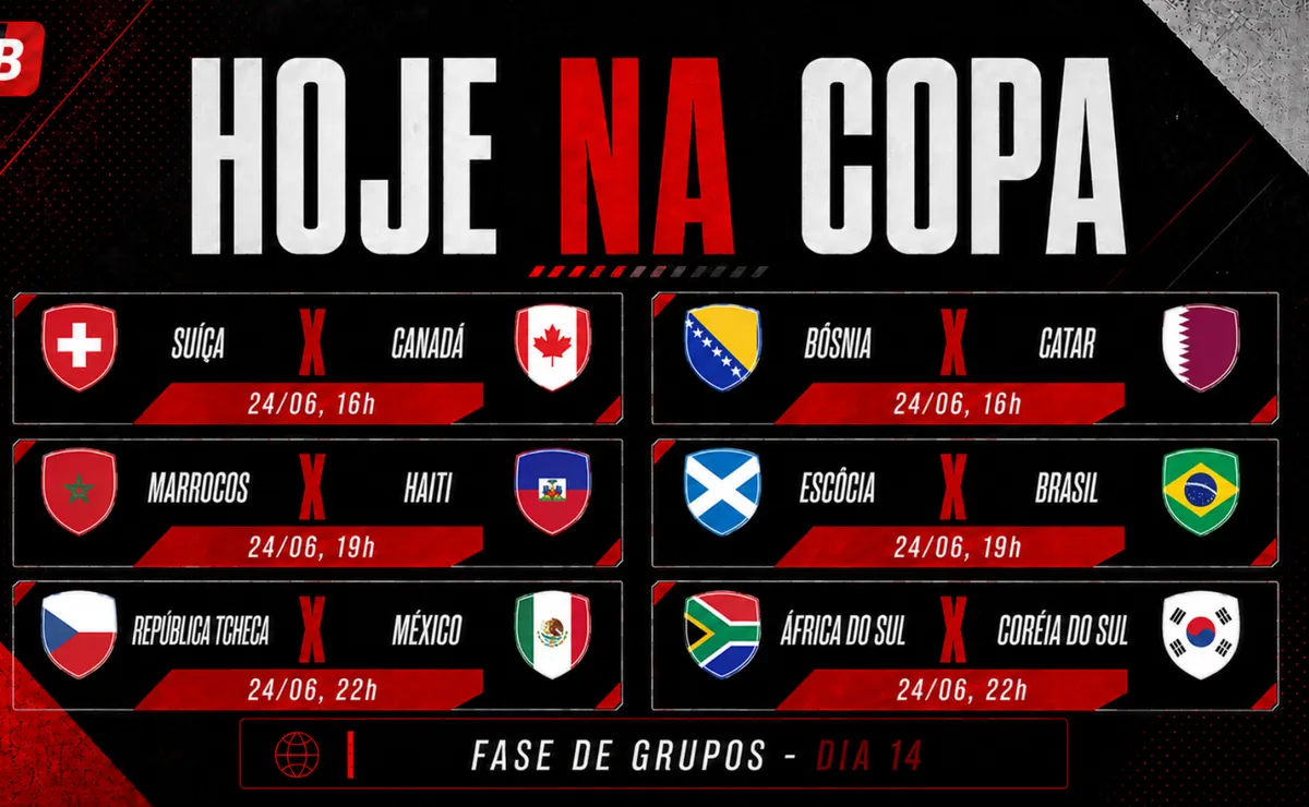 Escócia X Brasil marcam a rodada da Copa do Mundo 2026; veja horários e onde assistir ao vivo