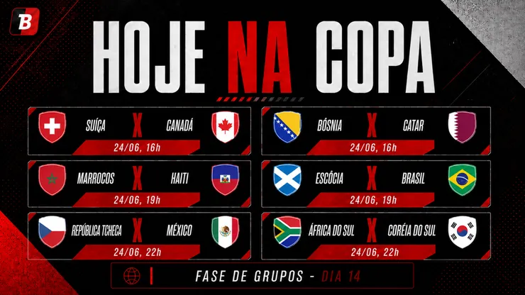 Hoje na Copa tem Brasil em campo