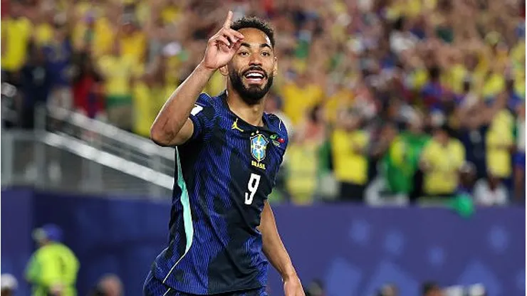 Matheus Cunha comemora gol em Brasil x Haiti. (Photo by Dan Mullan/Getty Images)