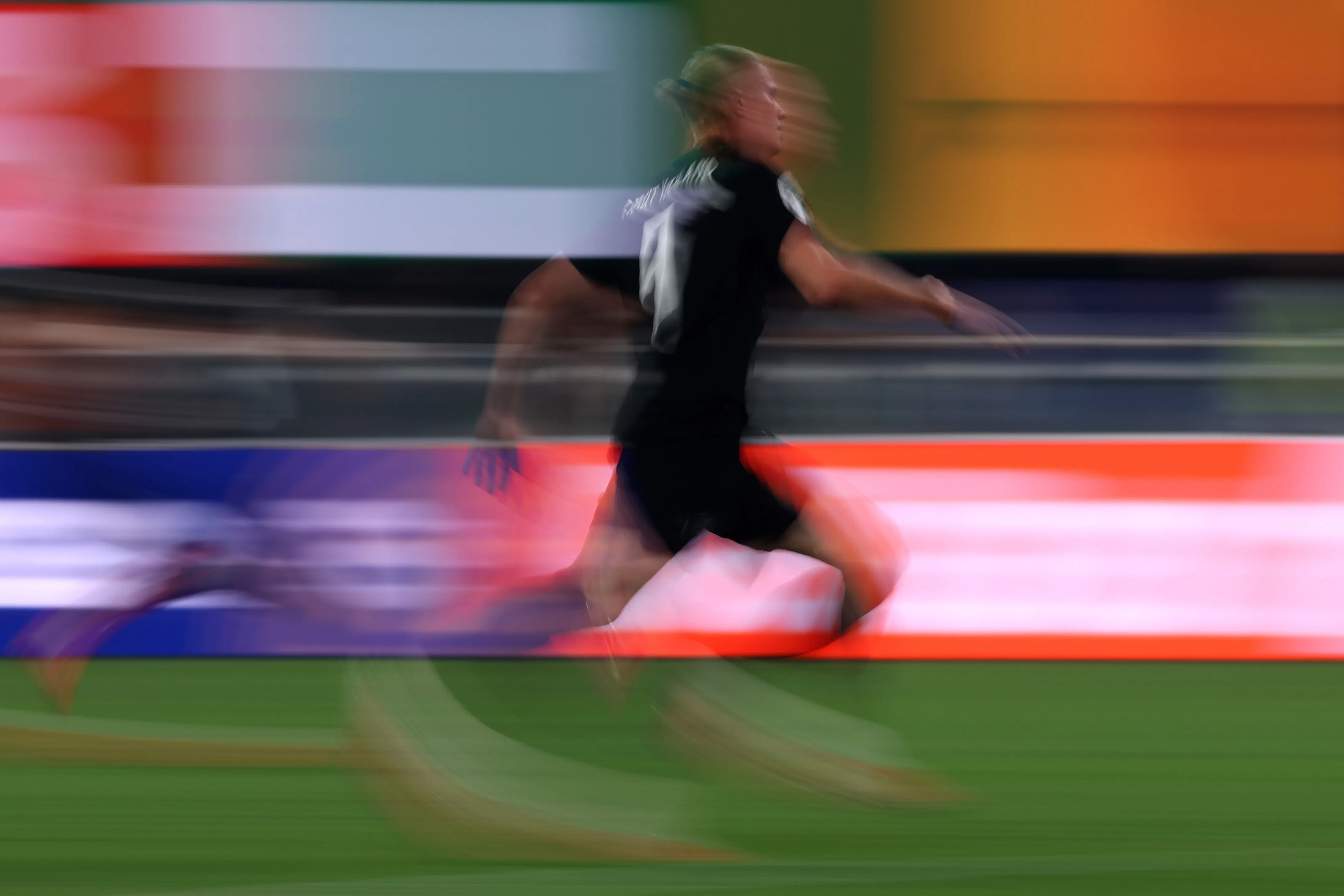 EAST RUTHERFORD, NEW JERSEY – JUNE 22: Erling Haaland #9 of Norway in action during the FIFA World Cup 2026 Group I match between Norway and Senegal at New York New Jersey Stadium on June 22, 2026 in East Rutherford, New Jersey. (Photo by Mattia Ozbot/Getty Images)