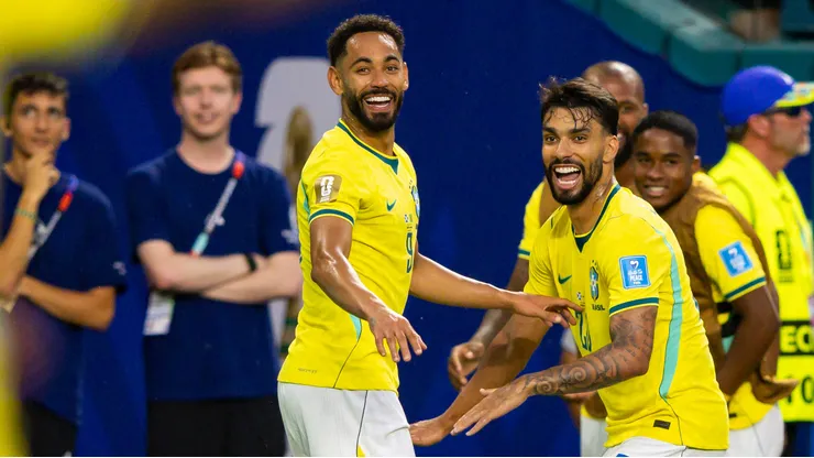 Matheus Cunha jogador do Brasil comemora seu gol durante partida contra o Escocia no estadio Miami pelo campeonato Copa Do Mundo 2026. Foto: Rodolfo Buhrer/AGIF