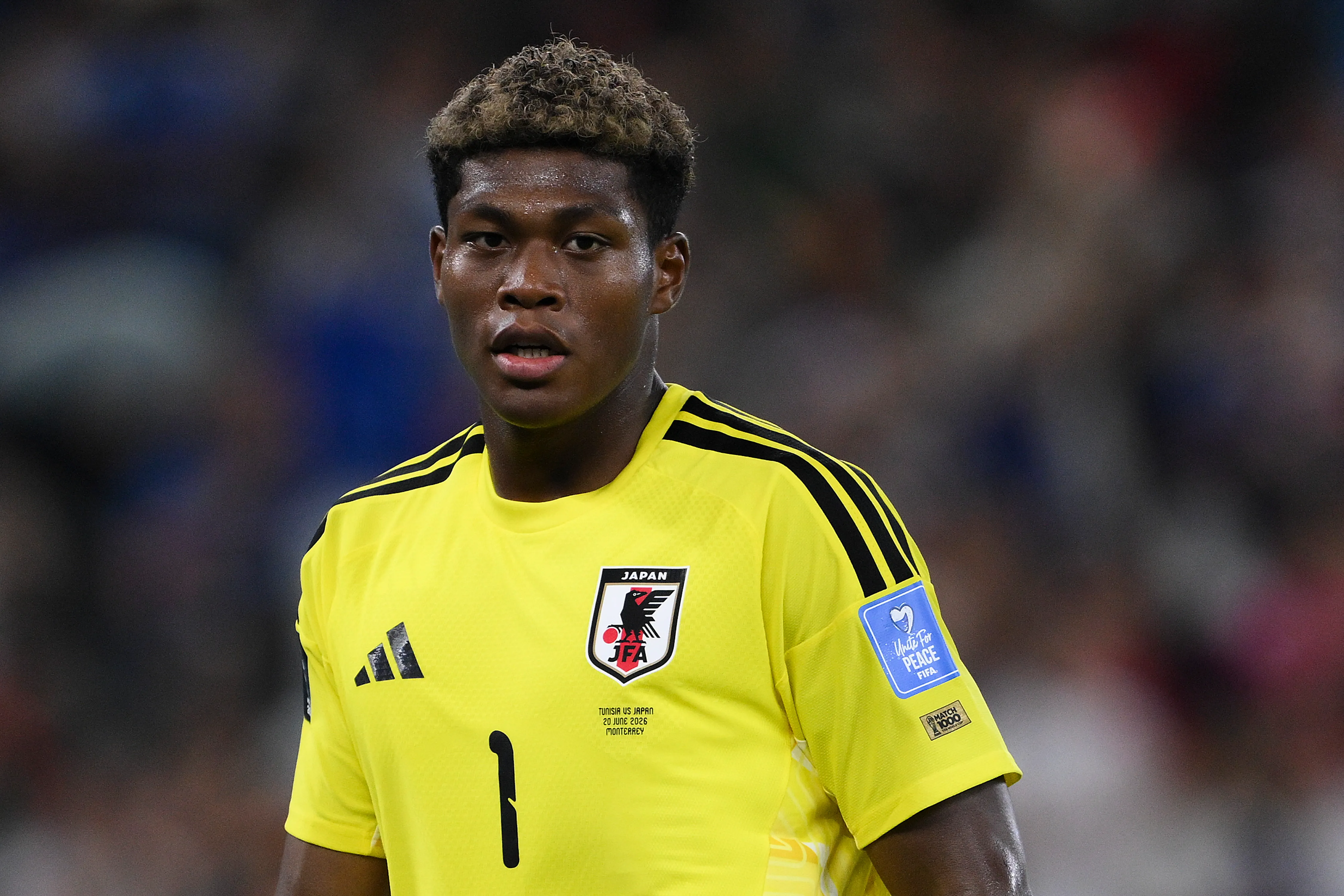 GUADALUPE, MEXICO – JUNE 20: Zion Suzuki #11 of Japan looks on during the FIFA World Cup 2026 Group F match between Tunisia and Japan at Monterrey Stadium on June 20, 2026 in Guadalupe, Mexico. (Photo by David Ramos/Getty Images)