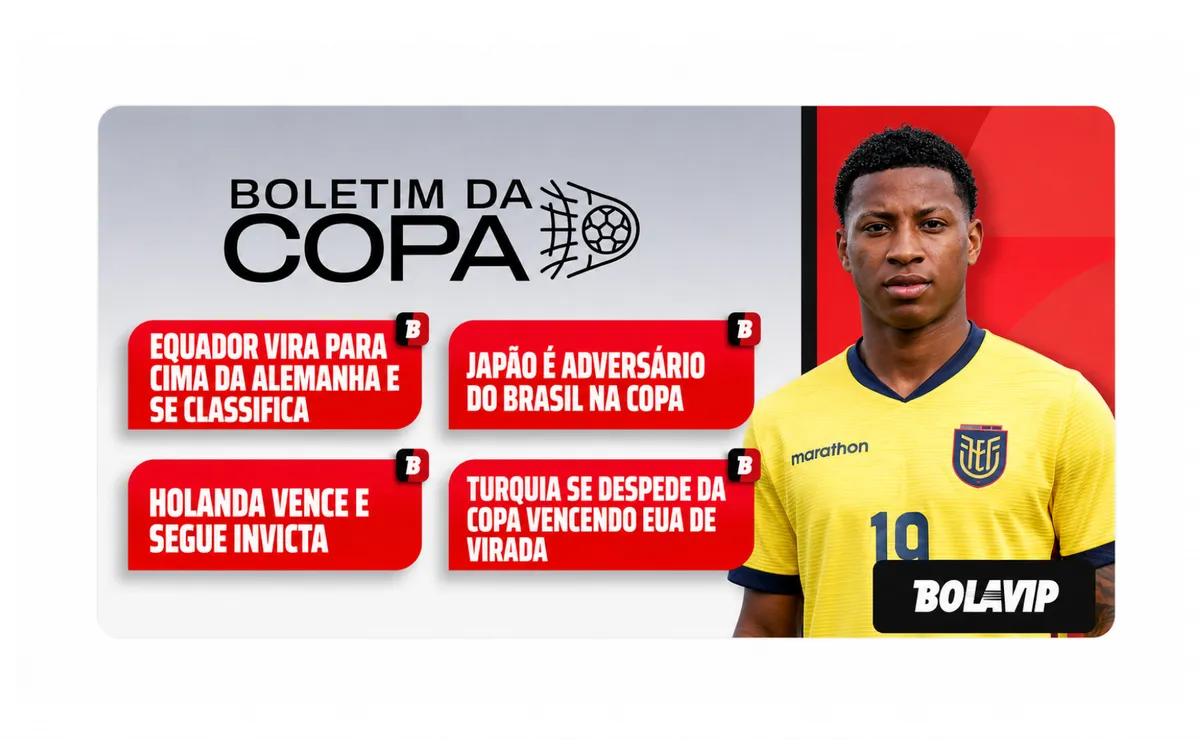 Japão adversário do Brasil, virada do Equador contra Alemanha e mais na Copa; veja resumos